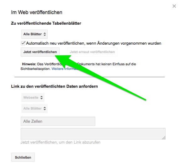 Abbildung 5: "Jetzt veröffentlichen" ist immer gut